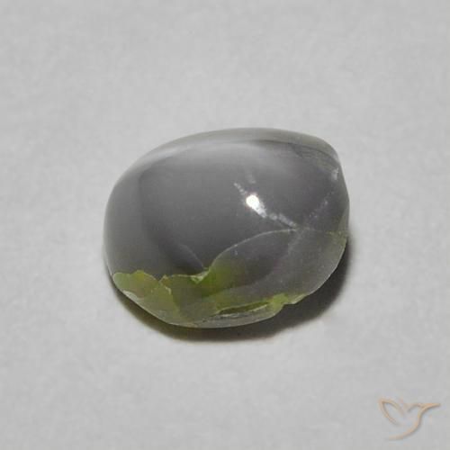 Chrysoberyl Cat's Eye Gemstone in 5.7 x 5.1 mm Size for Sale, Chrysoberyl Cat's Eye Stone in Medium Grey Color