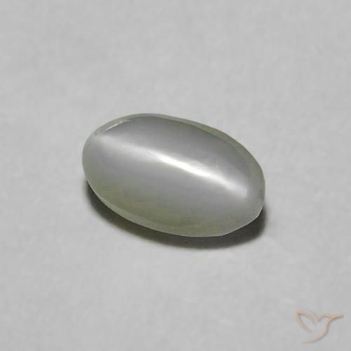 0.38 ct Green Chrysoberyl Cat's Eye Stone, Natural Chrysoberyl Cat's Eye in Oval Cabochon Shape for Sale