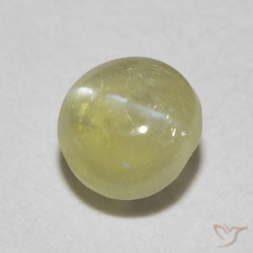 0.36 ct Yellow Chrysoberyl Cat's Eye Stone, Natural Chrysoberyl Cat's Eye in Oval Cabochon Shape for Sale