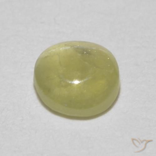 Chrysoberyl Cat's Eye Gemstone in 4 x 4 mm (calibrated) Size for Sale, Chrysoberyl Cat's Eye Stone in Light Golden-Yellow Color