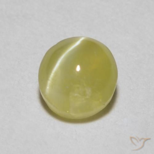 0.34 ct Yellow Chrysoberyl Cat's Eye Stone, Natural Chrysoberyl Cat's Eye in Oval Cabochon Shape for Sale
