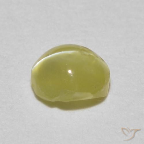 Chrysoberyl Cat's Eye Gemstone in 3.8 x 3.7 mm Size for Sale, Chrysoberyl Cat's Eye Stone in Light Golden-Yellow Color
