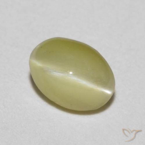 0.33ct Natural Light Laguna Yellow Chrysoberyl Cat's Eye, Oval, Translucent