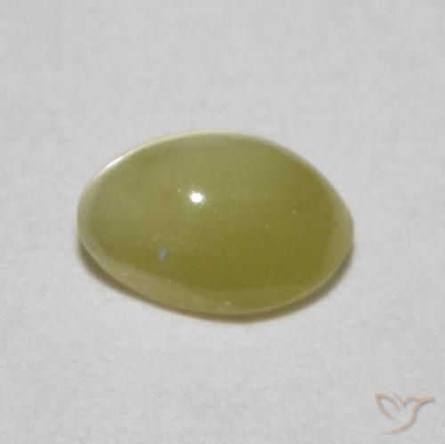 Chrysoberyl Cat's Eye Gemstone in 4.5 x 3.3 mm Size for Sale, Chrysoberyl Cat's Eye Stone in Light Laguna Yellow Color