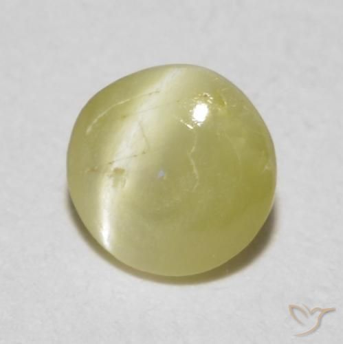0.36 ct Yellow Chrysoberyl Cat's Eye Stone, Natural Chrysoberyl Cat's Eye in Oval Cabochon Shape for Sale