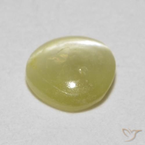 Chrysoberyl Cat's Eye Gemstone in 4.4 x 4.4 mm Size for Sale, Chrysoberyl Cat's Eye Stone in Pale Yellow Color
