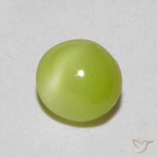 0.37 ct Yellow Chrysoberyl Cat's Eye Stone, Natural Chrysoberyl Cat's Eye in Oval Cabochon Shape for Sale