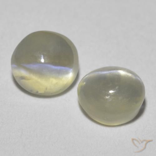 1.09 ctw White Chrysoberyl Cat's Eye Stones, Natural Chrysoberyl Cat's Eye in Oval Cabochon Shape for Sale