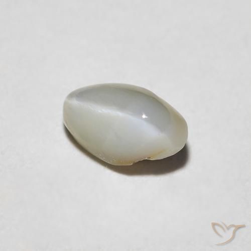 0.62 ct Gray Chrysoberyl Cat's Eye Stone, Natural Chrysoberyl Cat's Eye in Oval Cabochon Shape for Sale