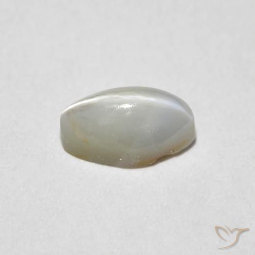Chrysoberyl Cat's Eye Gemstone in 5.9 x 3.6 mm Size for Sale, Chrysoberyl Cat's Eye Stone in Very Light Grey Color