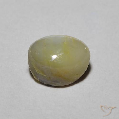 Chrysoberyl Cat's Eye Gemstone in 6.2 x 4.6 mm Size for Sale, Chrysoberyl Cat's Eye Stone in Medium Yellow Color