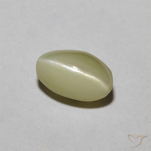 0.88 ct Yellow Chrysoberyl Cat's Eye Stone, Natural Chrysoberyl Cat's Eye in Oval Cabochon Shape for Sale