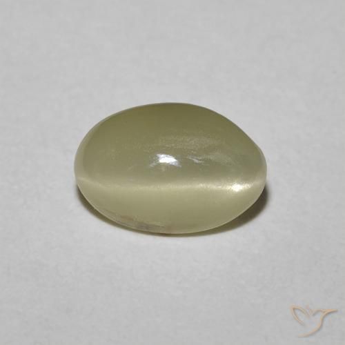 0.82ct Natural Pale Cream Yellow Chrysoberyl Cat's Eye, Oval, Opaque