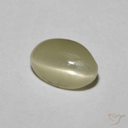 0.82 ct Yellow Chrysoberyl Cat's Eye Stone, Natural Chrysoberyl Cat's Eye in Oval Cabochon Shape for Sale