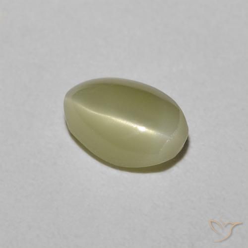 0.82 ct Yellow Chrysoberyl Cat's Eye Stone, Natural Chrysoberyl Cat's Eye in Oval Cabochon Shape for Sale