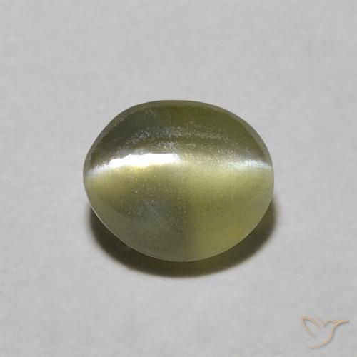 0.58ct Natural Yellowish Green Chrysoberyl Cat's Eye, Oval, Translucent