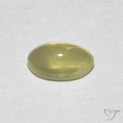 Chrysoberyl Cat's Eye Gemstone in 5.5 x 3.5 mm Size for Sale, Chrysoberyl Cat's Eye Stone in Pale Cream Yellow Color