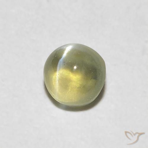 0.28 ct Yellow Chrysoberyl Cat's Eye Stone, Natural Chrysoberyl Cat's Eye in Oval Cabochon Shape for Sale