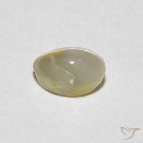 Chrysoberyl Cat's Eye Gemstone in 4.7 x 3.3 mm Size for Sale, Chrysoberyl Cat's Eye Stone in Light Yellow Color