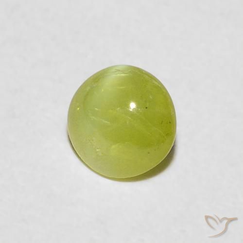 0.31 ct Yellow Chrysoberyl Cat's Eye Stone, Natural Chrysoberyl Cat's Eye in Oval Cabochon Shape for Sale