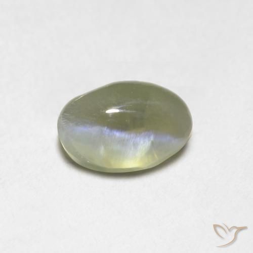 0.87 ct Yellow Chrysoberyl Cat's Eye Stone, Natural Chrysoberyl Cat's Eye in Oval Cabochon Shape for Sale