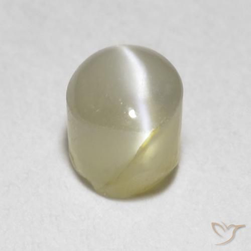 Chrysoberyl Cat's Eye Gemstone in 4.1 x 3.7 mm Size for Sale, Chrysoberyl Cat's Eye Stone in Light Yellow Color
