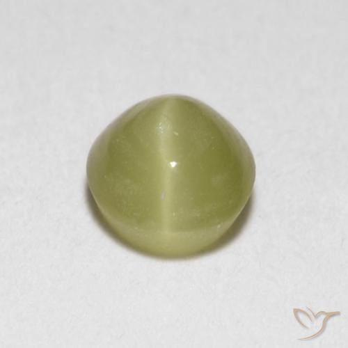 0.40 ct Yellow Chrysoberyl Cat's Eye Stone, Natural Chrysoberyl Cat's Eye in Oval Cabochon Shape for Sale