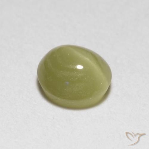 Chrysoberyl Cat's Eye Gemstone in 4.2 x 4 mm Size for Sale, Chrysoberyl Cat's Eye Stone in Mellow Yellow Color