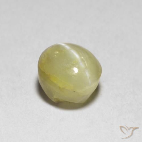 1.18 ct Yellow Chrysoberyl Cat's Eye Stone, Natural Chrysoberyl Cat's Eye in Oval Cabochon Shape for Sale