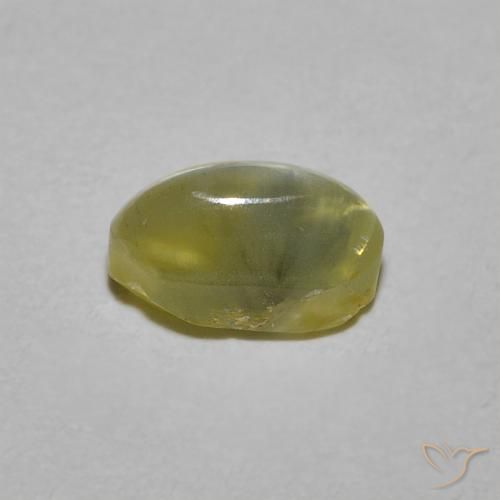 Chrysoberyl Cat's Eye Gemstone in 7 x 4 mm Size for Sale, Chrysoberyl Cat's Eye Stone in Medium Yellow Color