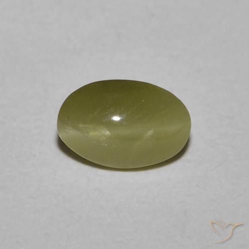 0.54ct Natural Yellowish Green Chrysoberyl Cat's Eye, Oval, Translucent