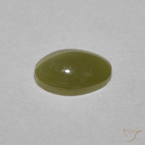 Chrysoberyl Cat's Eye Gemstone in 6 x 4 mm (calibrated) Size for Sale, Chrysoberyl Cat's Eye Stone in Yellowish Green Color