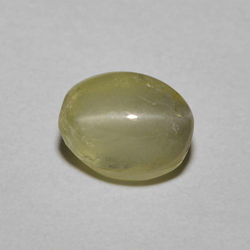 1,92 ct ovaler grüner Chrysoberyll-Katzenauge aus Sri Lanka, Größe 6,8 x 5,3mm, Garantiert natürlicher Edelstein, Translucent Reinheit, 1 Stück Chrysoberyll-Katzenauge in Gelblich-grün Farbe, Mohs-Härte von 8,5 Geeignet für den täglichen Gebrauch im Schmuck, Photo A