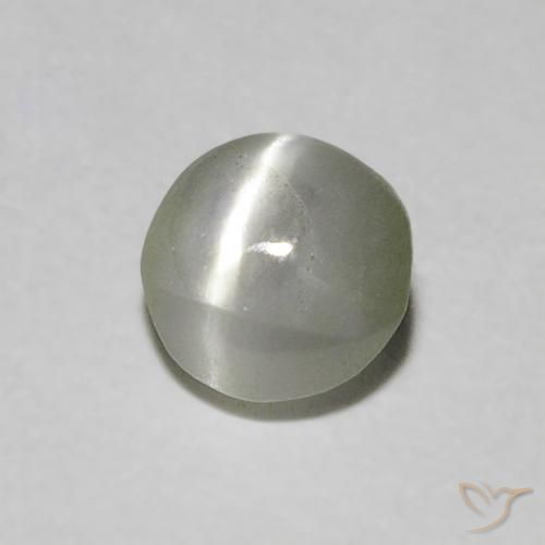 0.47 ct Gray Chrysoberyl Cat's Eye Stone, Natural Chrysoberyl Cat's Eye in Oval Cabochon Shape for Sale