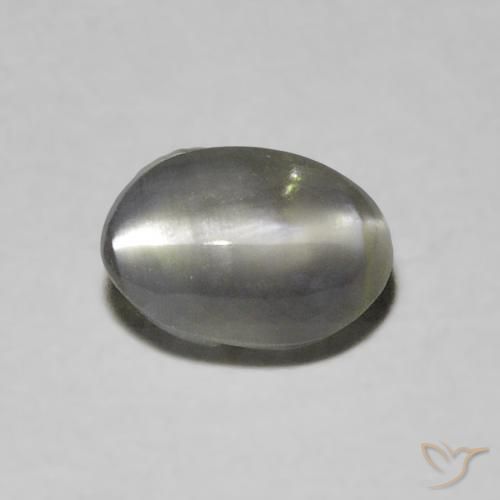 0.73ct Natural Dark Grey Chrysoberyl Cat's Eye, Oval, Translucent