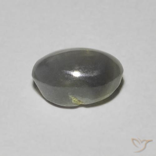 Chrysoberyl Cat's Eye Gemstone in 6 x 4 mm (calibrated) Size for Sale, Chrysoberyl Cat's Eye Stone in Dark Grey Color