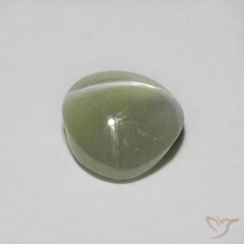 Chrysoberyl Cat's Eye Gemstone in 4.7 x 4.5 mm Size for Sale, Chrysoberyl Cat's Eye Stone in Grayish Green Color
