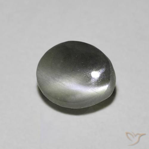 0.94 ct Gray Chrysoberyl Cat's Eye Stone, Natural Chrysoberyl Cat's Eye in Oval Cabochon Shape for Sale