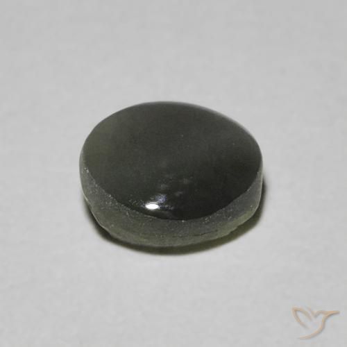 Chrysoberyl Cat's Eye Gemstone in 5.5 x 4.7 mm Size for Sale, Chrysoberyl Cat's Eye Stone in Steel Grey Color