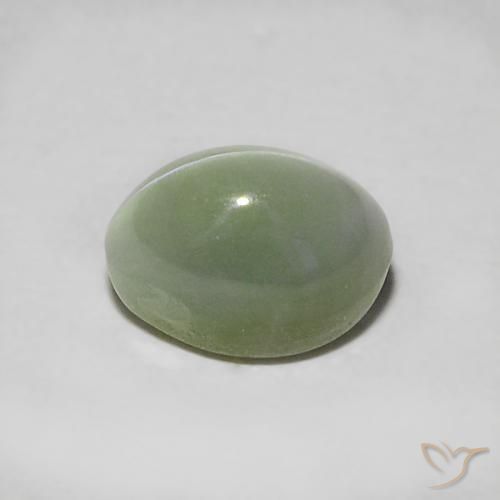 Chrysoberyl Cat's Eye Gemstone in 5.7 x 3.9 mm Size for Sale, Chrysoberyl Cat's Eye Stone in Warm Green Color