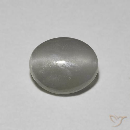 5,9 x 4,8mm ovaler grauer Chrysoberyll-Katzenauge aus Sri Lanka, Gewicht von 0,66 ct, natürlicher Edelstein in Translucent Reinheit, 1 Stück ovaler Chrysoberyll-Katzenauge - Farbe: Sehr helles Grau, Mohs-Härte von 8,5 Geeignet für den täglichen Gebrauch im Schmuck, Photo A
