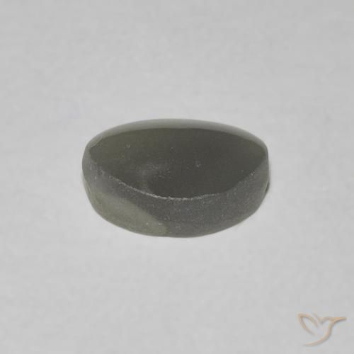 Chrysoberyl Cat's Eye Gemstone in 5.9 x 4.8 mm Size for Sale, Chrysoberyl Cat's Eye Stone in Very Light Grey Color
