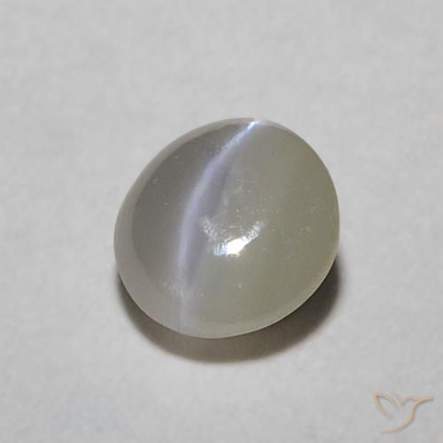 Oeil de Chat Chrysobéryl Ovale en damier des États-Unis 0,27 ct, dimension 4,1 x 3,9mm, pureté Translucide, pierre gemme naturelle Non traité, 1 pièce Oeil de Chat Chrysobéryl de couleur Gris très clair, dureté Mohs de 8.5 convient aux bijoux de tous les jours, pierre de sagesse, Photo A