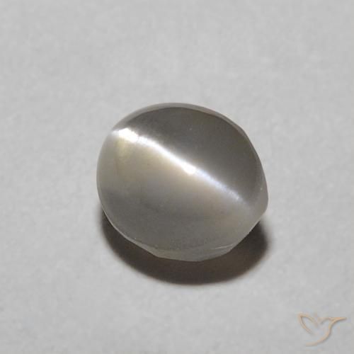 0.57 ct Gray Chrysoberyl Cat's Eye Stone, Natural Chrysoberyl Cat's Eye in Oval Cabochon Shape for Sale