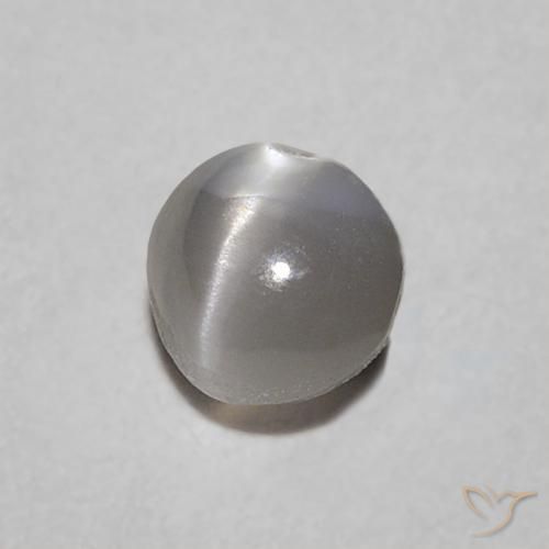 0.38 ct Gray Chrysoberyl Cat's Eye Stone, Natural Chrysoberyl Cat's Eye in Oval Cabochon Shape for Sale