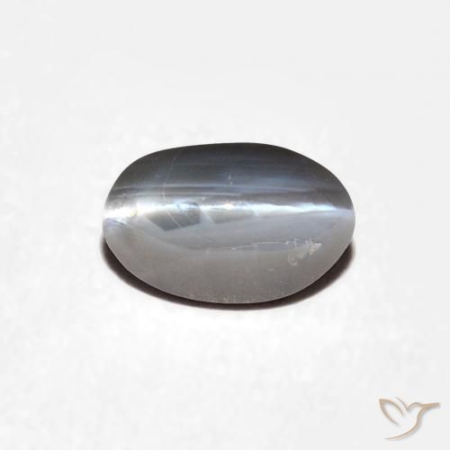 0.70ct Natural Medium Gray Chrysoberyl Cat's Eye, Oval, Opaque