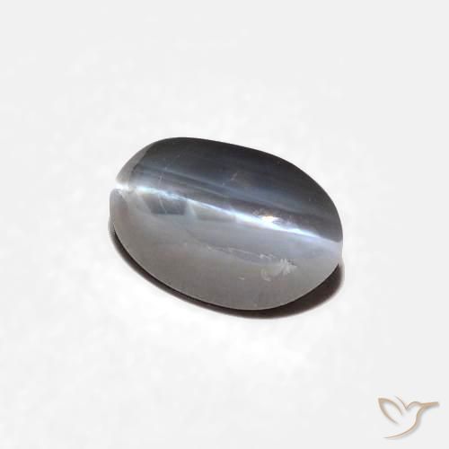 0.70 ct Gray Chrysoberyl Cat's Eye Stone, Natural Chrysoberyl Cat's Eye in Oval Cabochon Shape for Sale
