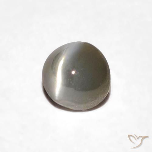 0.39 ct Gray Chrysoberyl Cat's Eye Stone, Natural Chrysoberyl Cat's Eye in Oval Cabochon Shape for Sale