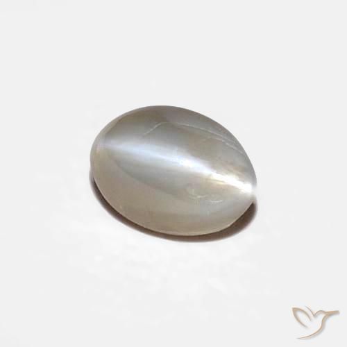 0.34ct Natural Very Light Grey Chrysoberyl Cat's Eye, Oval, Opaque