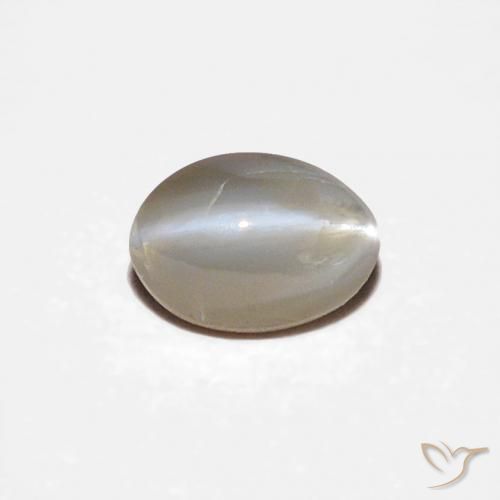 0.34 ct Gray Chrysoberyl Cat's Eye Stone, Natural Chrysoberyl Cat's Eye in Oval Cabochon Shape for Sale